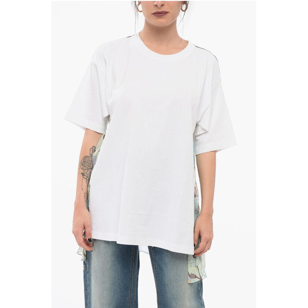 Stella McCartney Asymmetric T-shirt with Chiffon Detail