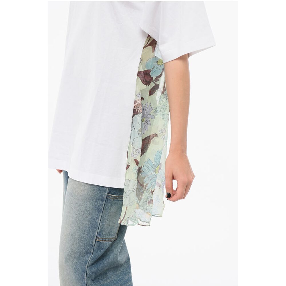 Stella McCartney Asymmetric T-shirt with Chiffon Detail