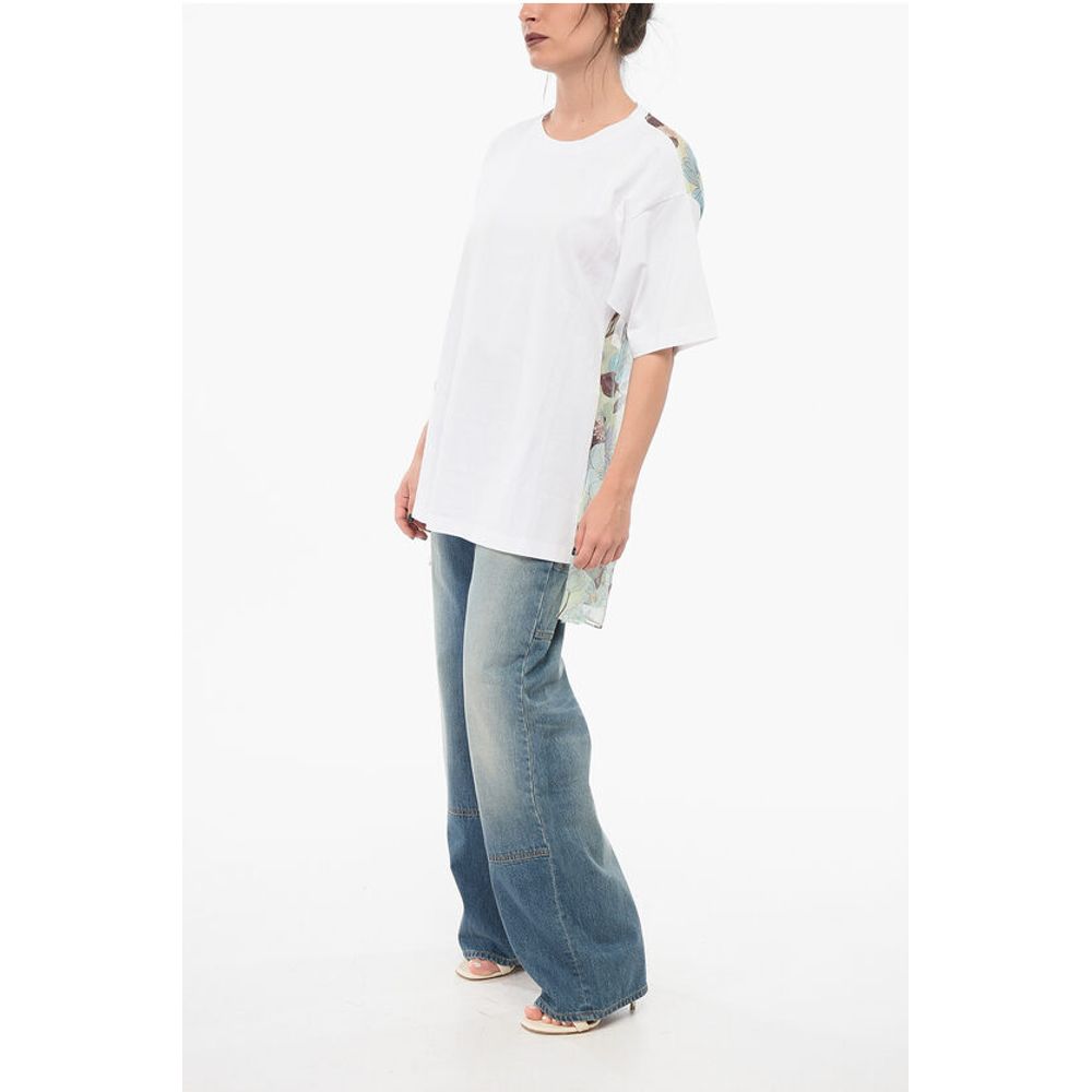 Stella McCartney Asymmetric T-shirt with Chiffon Detail