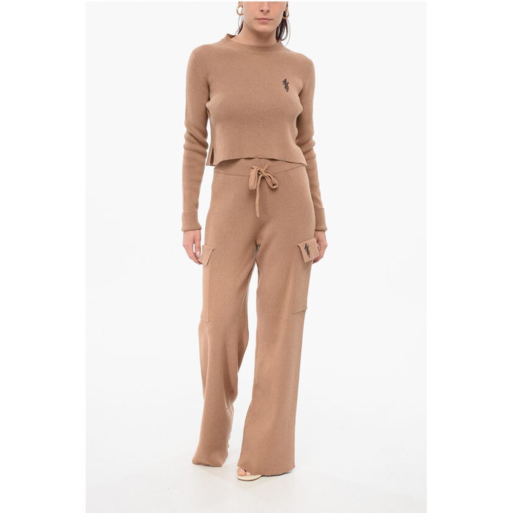 Amiri Cashmere Blend Cargo Pants with Elastic Waistband