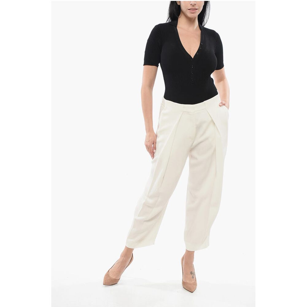 Balmain Single-pleated Viscose Tapered Fit Pants