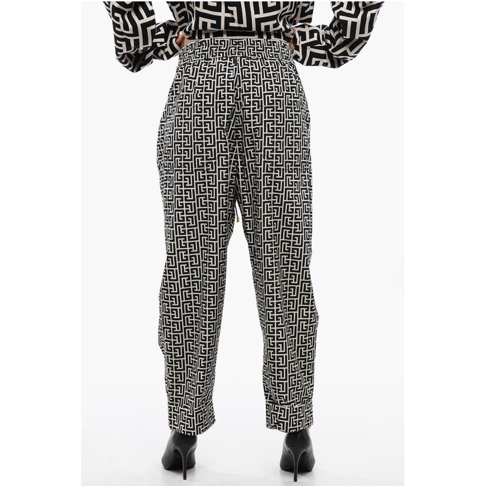 Balmain Monogrammed Joggers with Drawstring