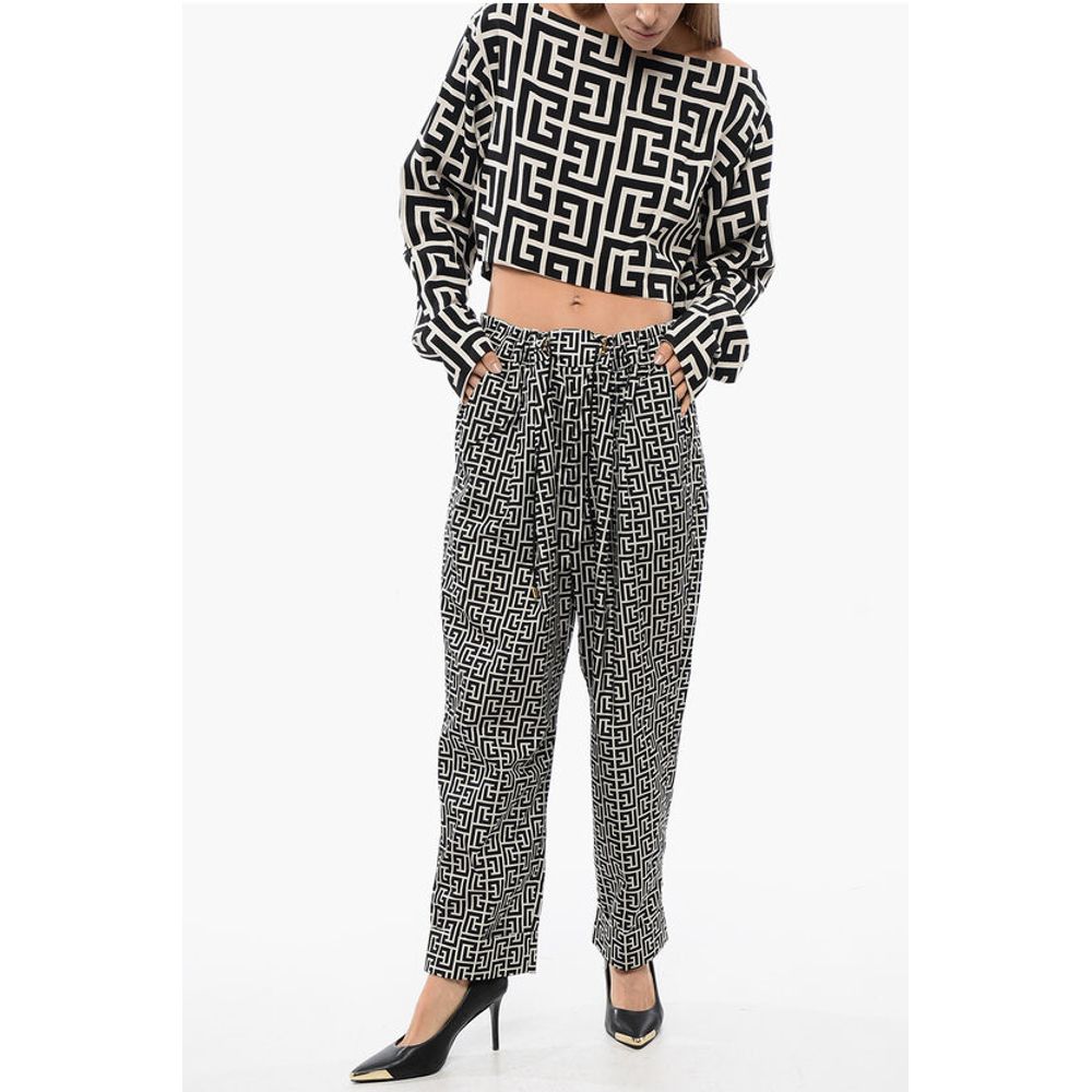 Balmain Monogrammed Joggers with Drawstring