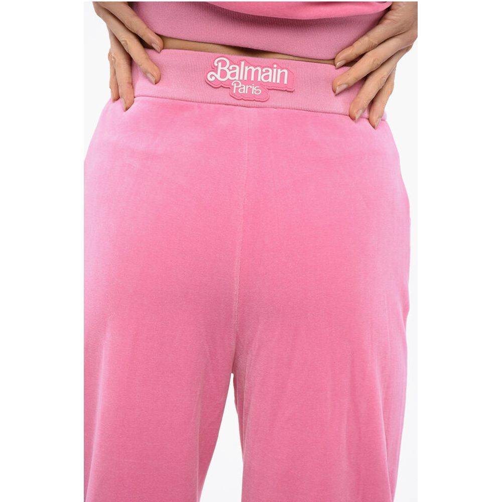 Balmain BARBIE Velvet Wide-leg Joggers