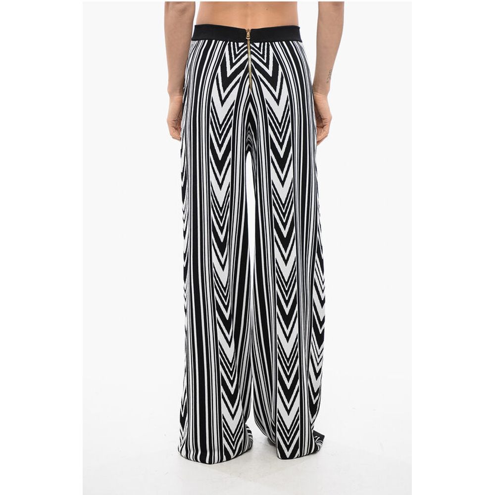 Balmain Wide-Fit Pants With Geometric Pattern