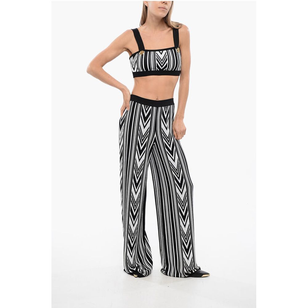 Balmain Wide-Fit Pants With Geometric Pattern
