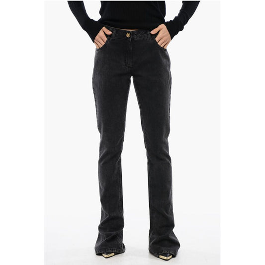Balmain Low-waisted Bootcut Denims with Jewel Buttons