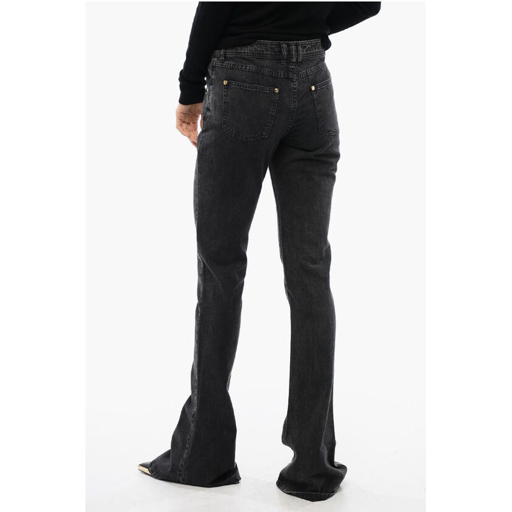Balmain Low-waisted Bootcut Denims with Jewel Buttons