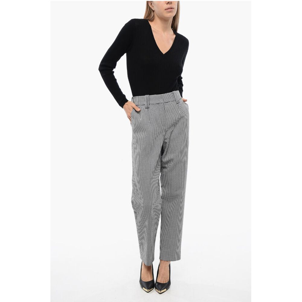 Balmain Houndstooth High-waisted Pants