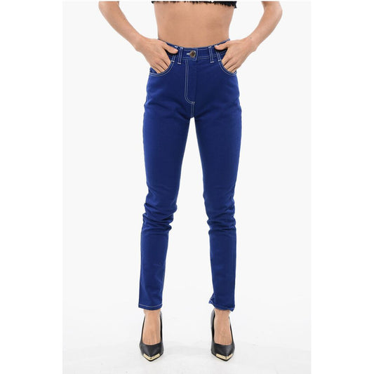 Balmain High-waisted Skinny Denims with Visible Stitching