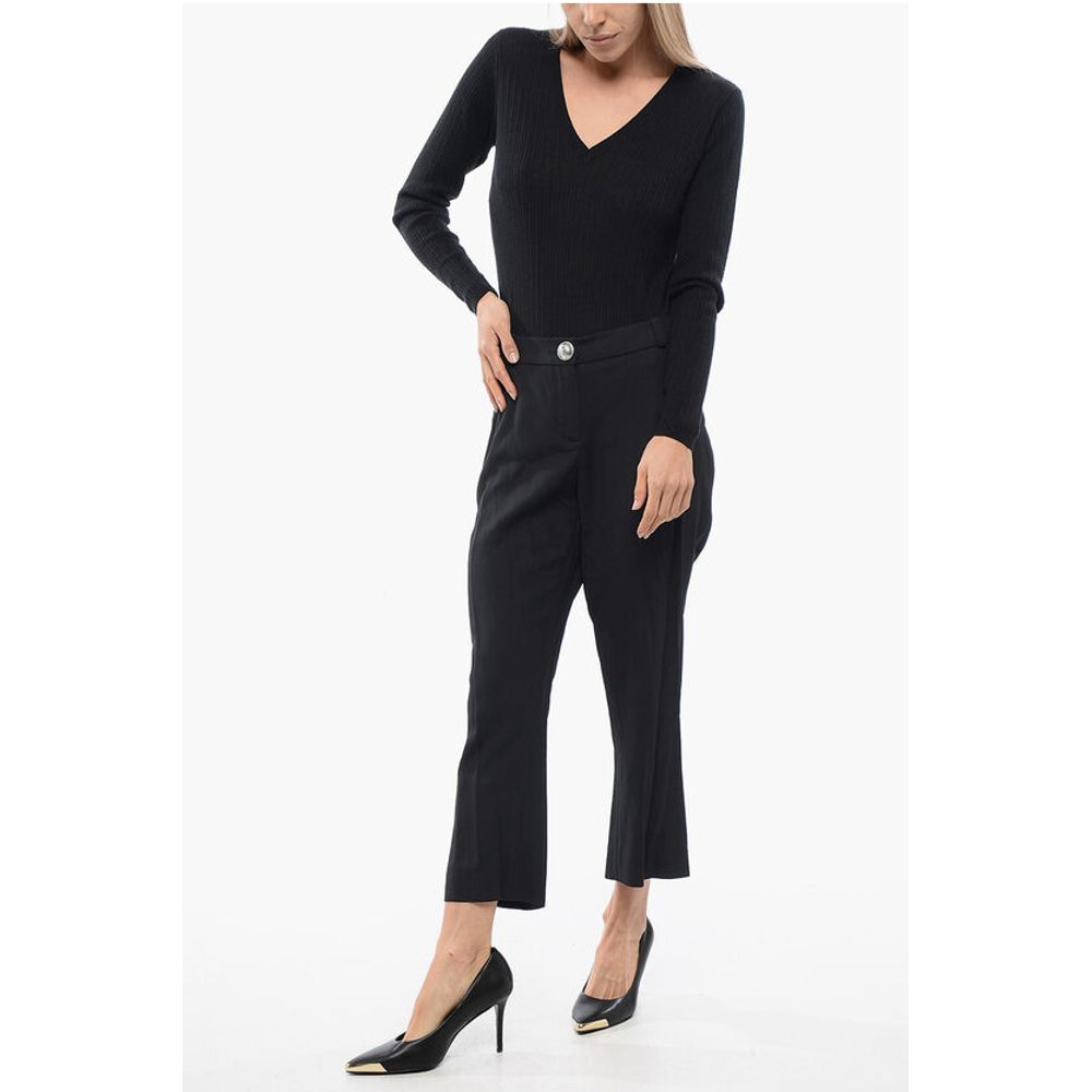 Balmain Low-rise Pants With Jewel Button