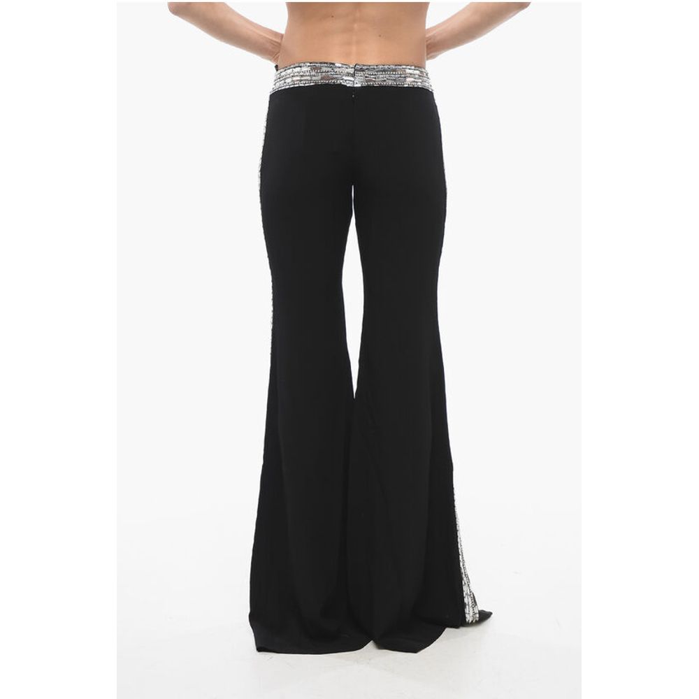 Balmain Flare-Fit Pants With Sequined Side Bands