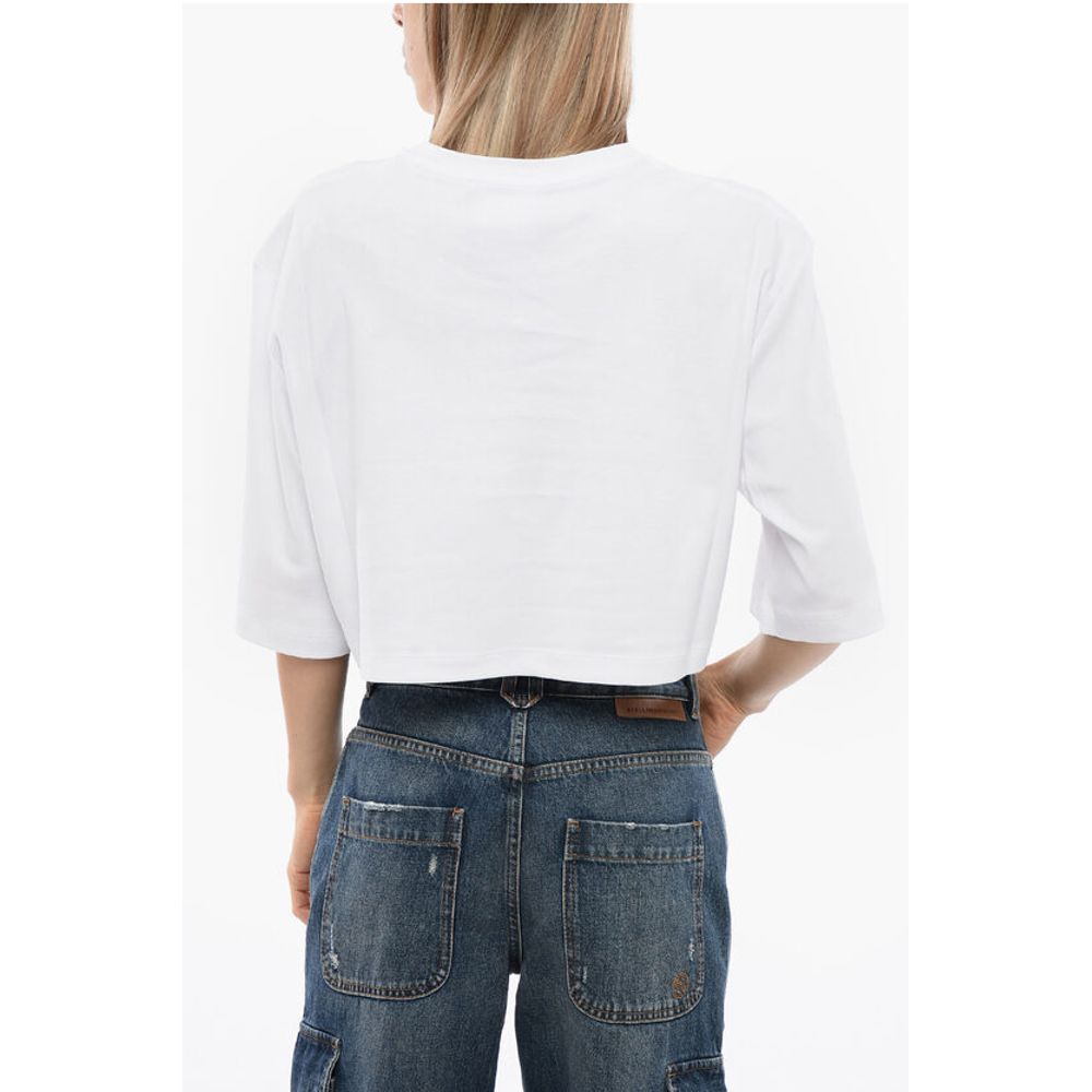 John Richmond Cropped GENYA T-shirt with Oversized Fit