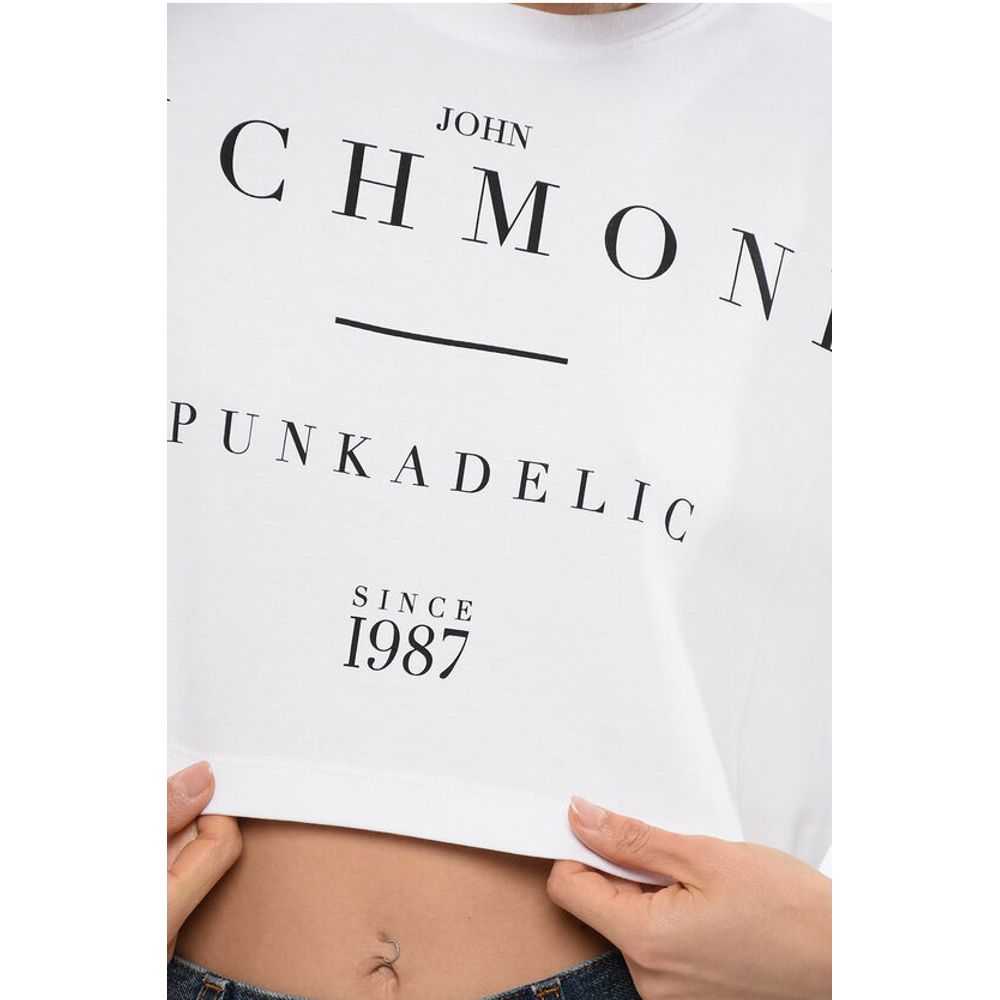John Richmond Cropped GENYA T-shirt with Oversized Fit