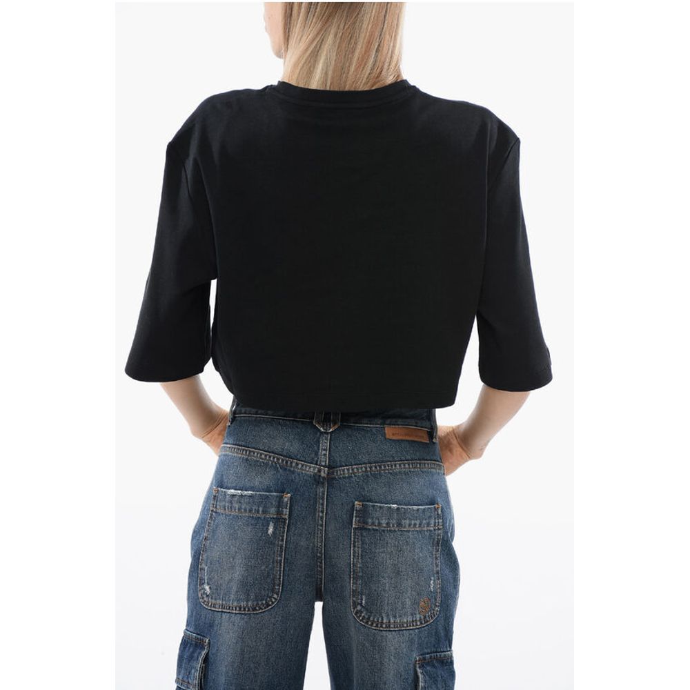 John Richmond Cropped GENYA T-shirt with Oversized Fit