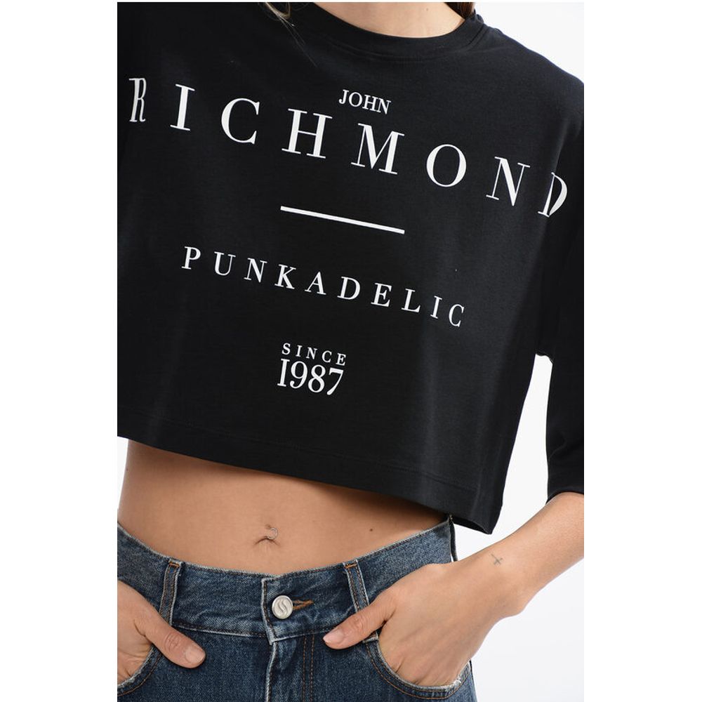 John Richmond Cropped GENYA T-shirt with Oversized Fit