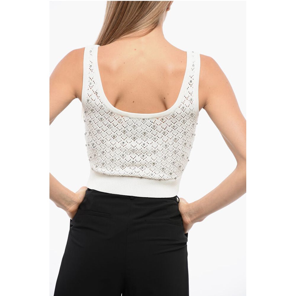 John Richmond Openwork BUIO Top with Crystal Application
