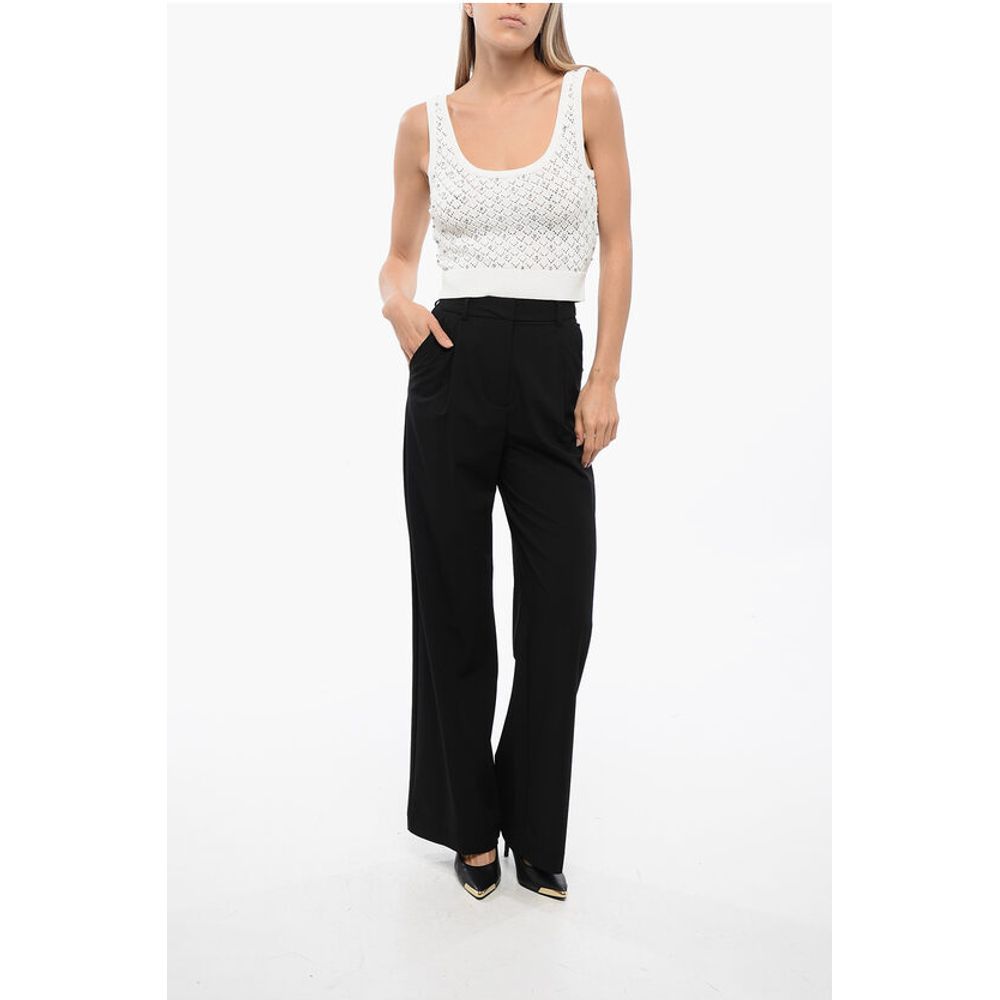 John Richmond Openwork BUIO Top with Crystal Application