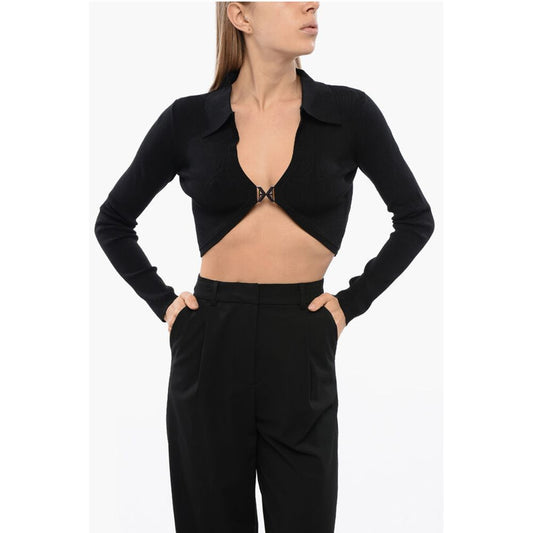 John Richmond STALAG Cropped Cardigan with Metal Application