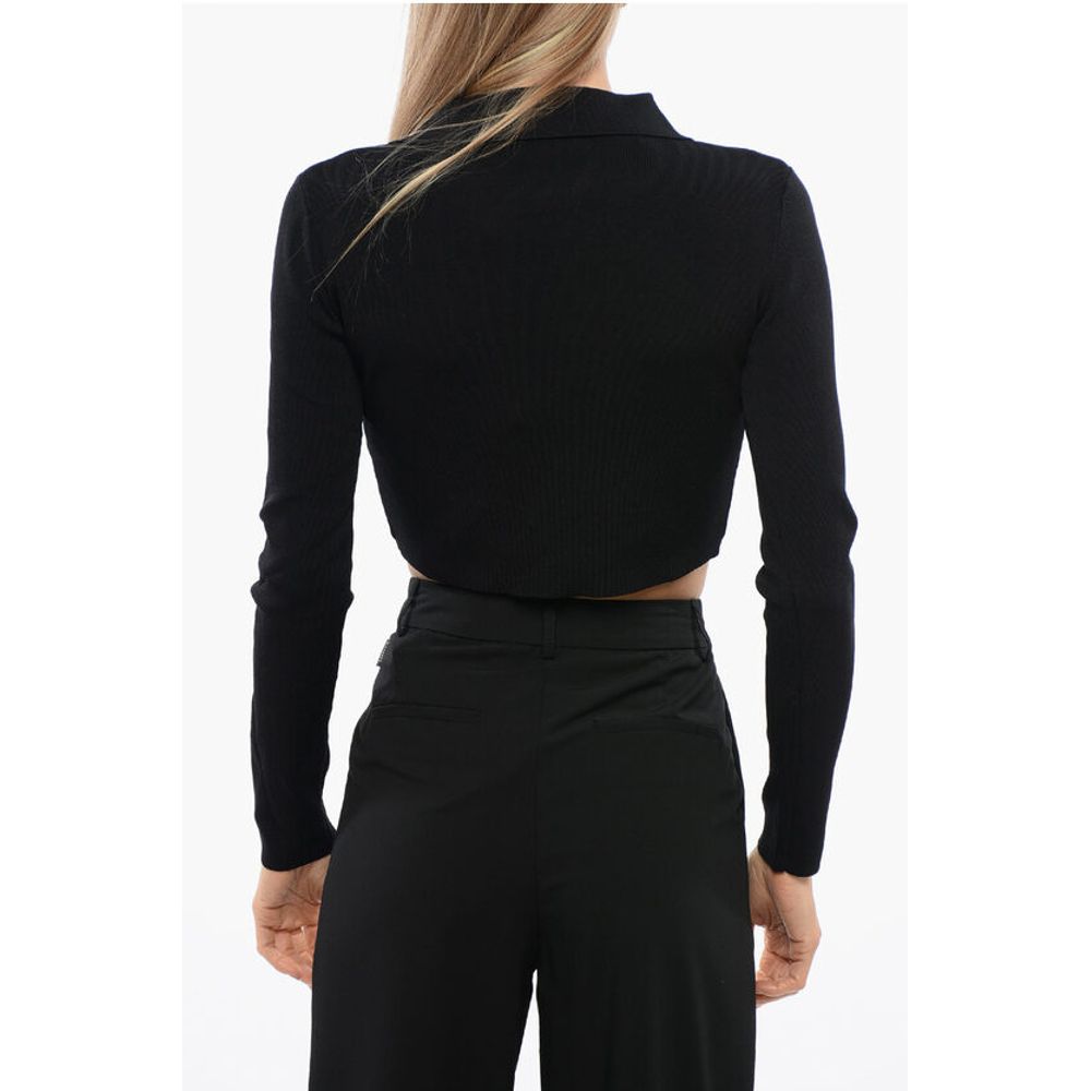 John Richmond STALAG Cropped Cardigan with Metal Application