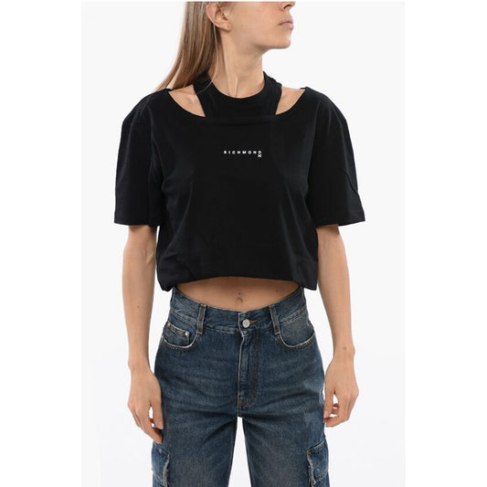 John Richmond Cropped SADAO T-shirt with Double Layer