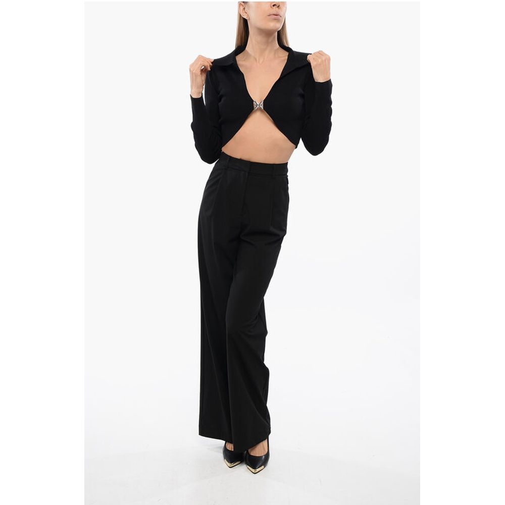 John Richmond STALAG Cropped Cardigan with Metal Application