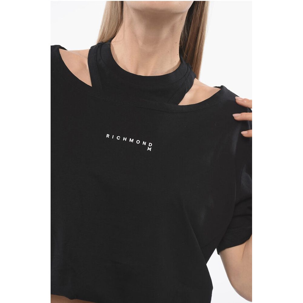 John Richmond Cropped SADAO T-shirt with Double Layer