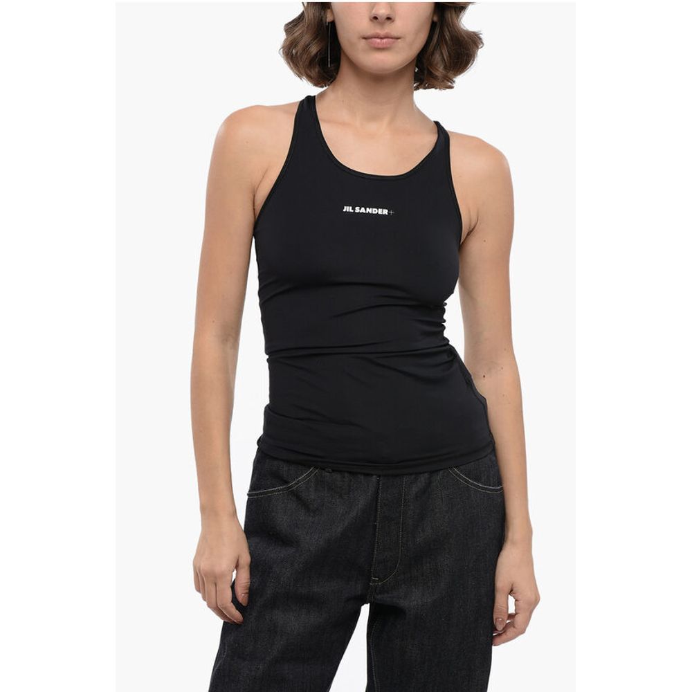 Jil Sander Tech Fabric Tank Top with Printed Logo