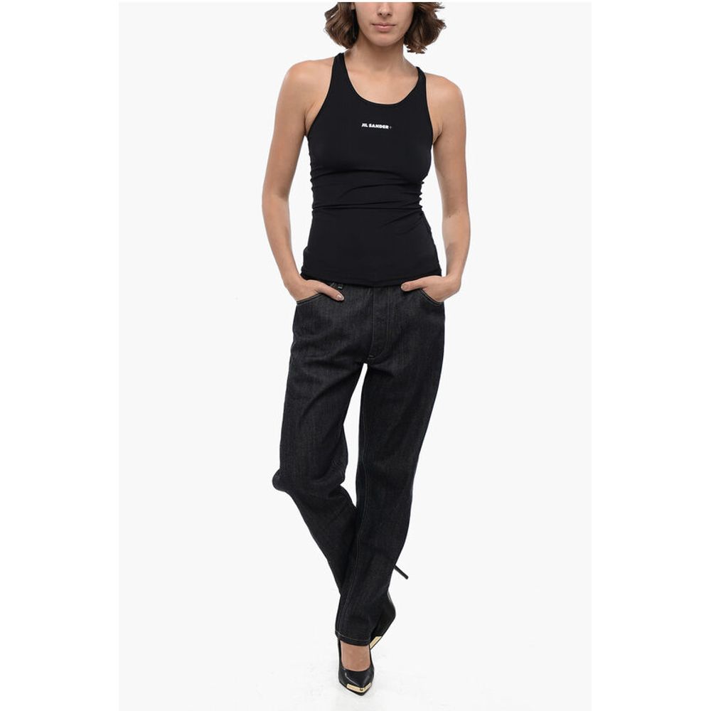 Jil Sander Tech Fabric Tank Top with Printed Logo