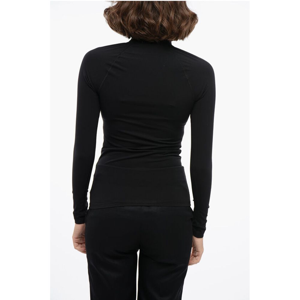 Jil Sander Long-sleeved Tech Fabric Top with Printed Logo