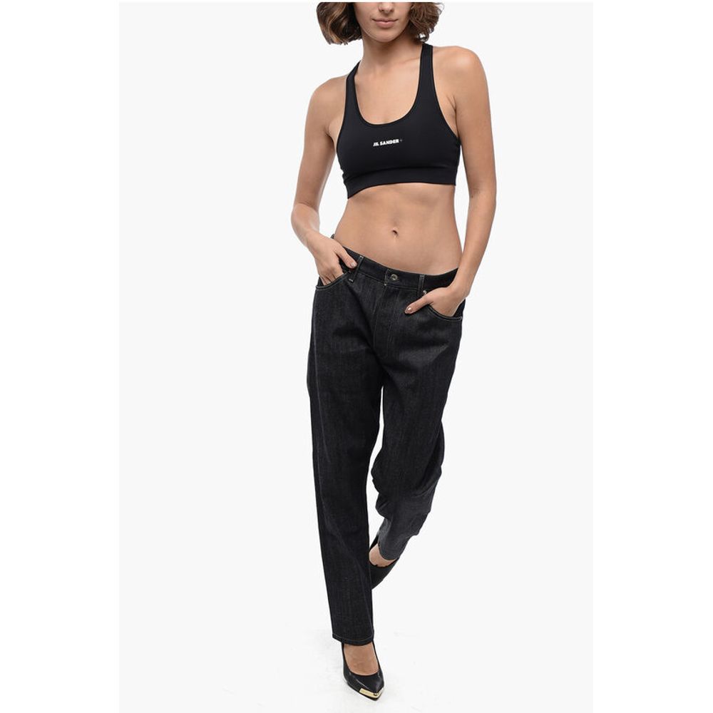 Jil Sander Tech Fabric Crop Top with Printed Logo