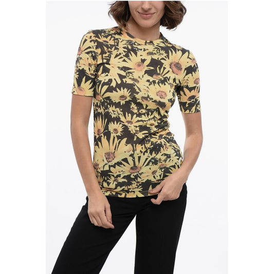 Jil Sander Crew Neck SUNFLOWER Tech Cotton T-Shirt