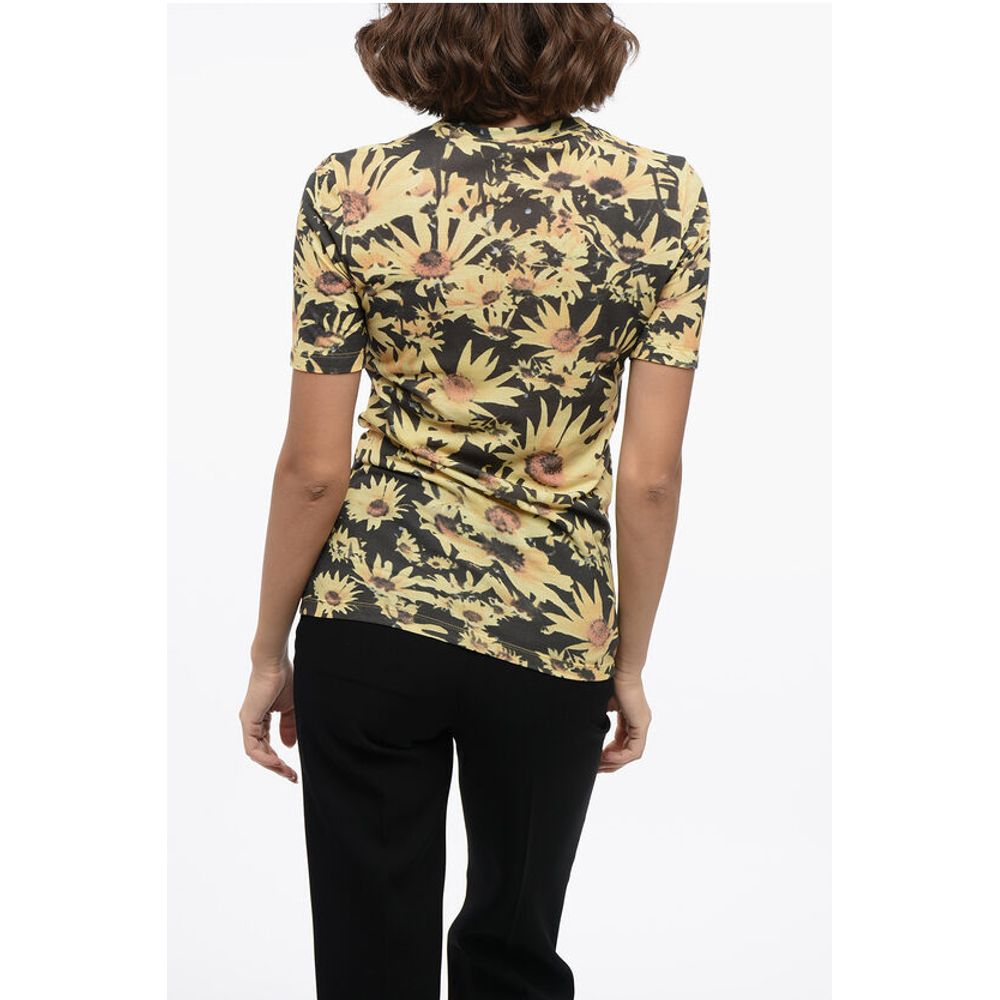 Jil Sander Crew Neck SUNFLOWER Tech Cotton T-Shirt