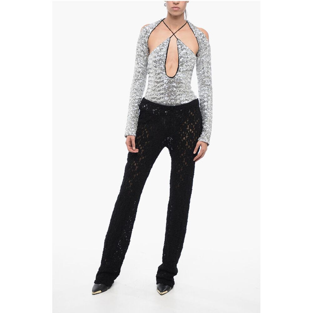 Chloé Embroidered Pants with Flared Leg