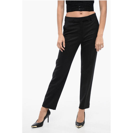 True Royal Straight-Fit Pants with Lurex Striped Motif