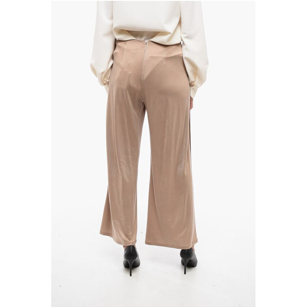 Armani EMPORIO Stretchy Wide-Leg Pants with Contrasting Trims