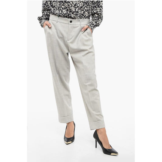 Berwich Stretchy Wool Pants with Elastic Waist Band