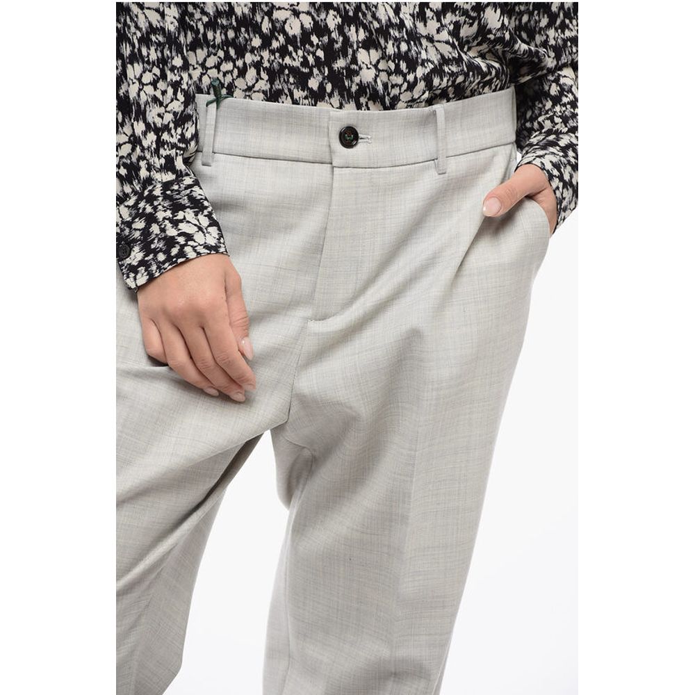 Berwich Stretchy Wool Pants with Elastic Waist Band