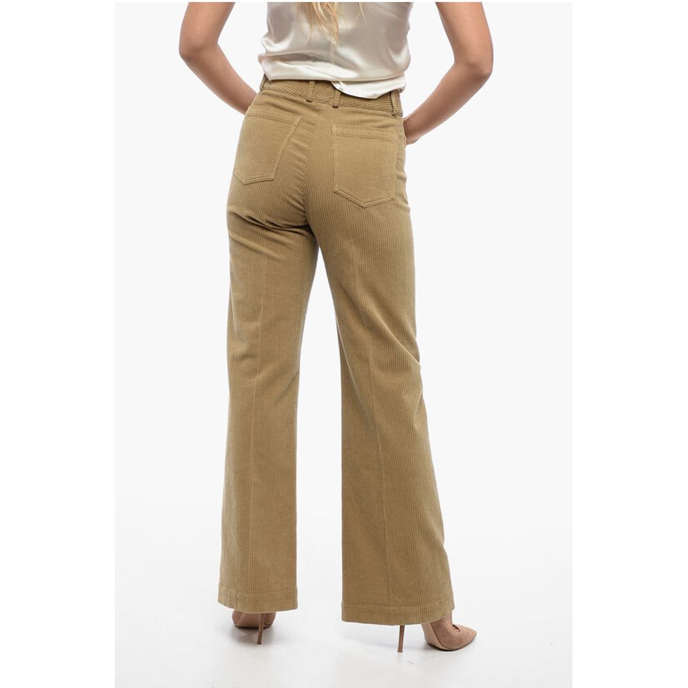 QL2 Corduroy Flared Pants with Patch Pockets