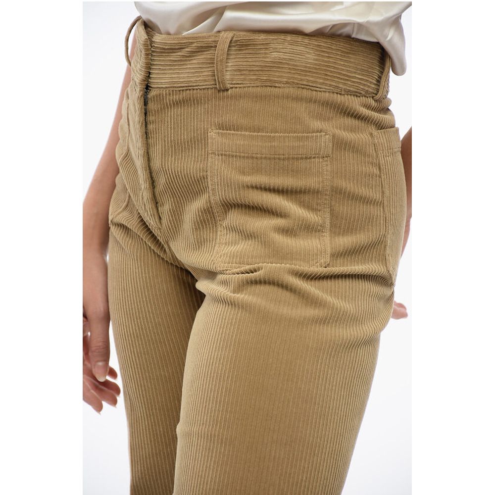 QL2 Corduroy Flared Pants with Patch Pockets