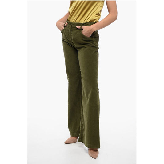 True Royal Corduroy Low-Waist Pants with Flared Fit