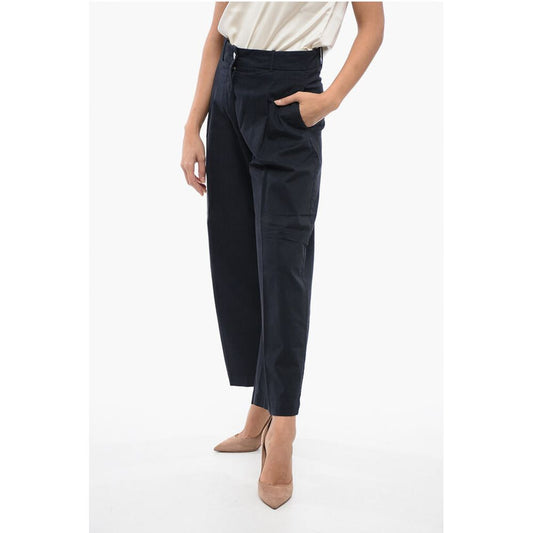 Fabiana Filippi Wide-Leg Cropped Pants with Half Belt