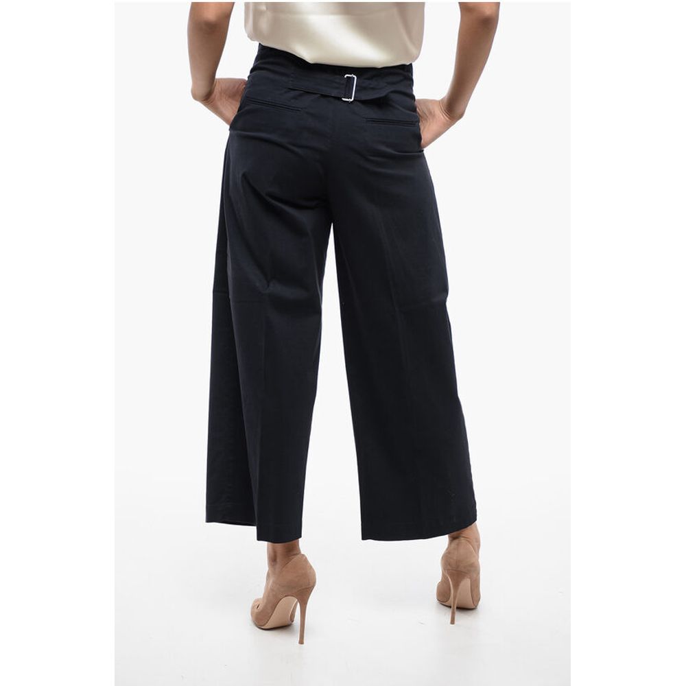 Fabiana Filippi Wide-Leg Cropped Pants with Half Belt