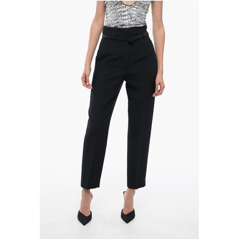 Dior Wool-blended Pleated Pants with Belt