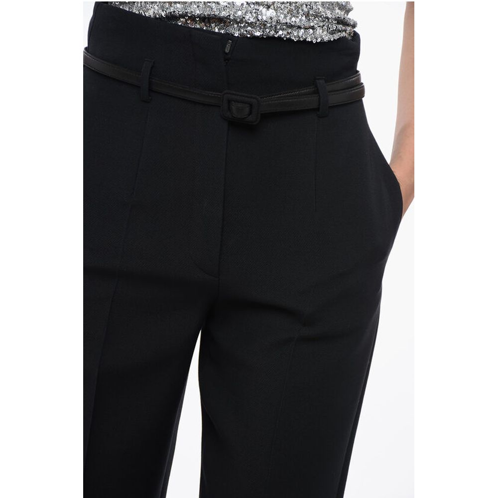 Dior Wool-blended Pleated Pants with Belt