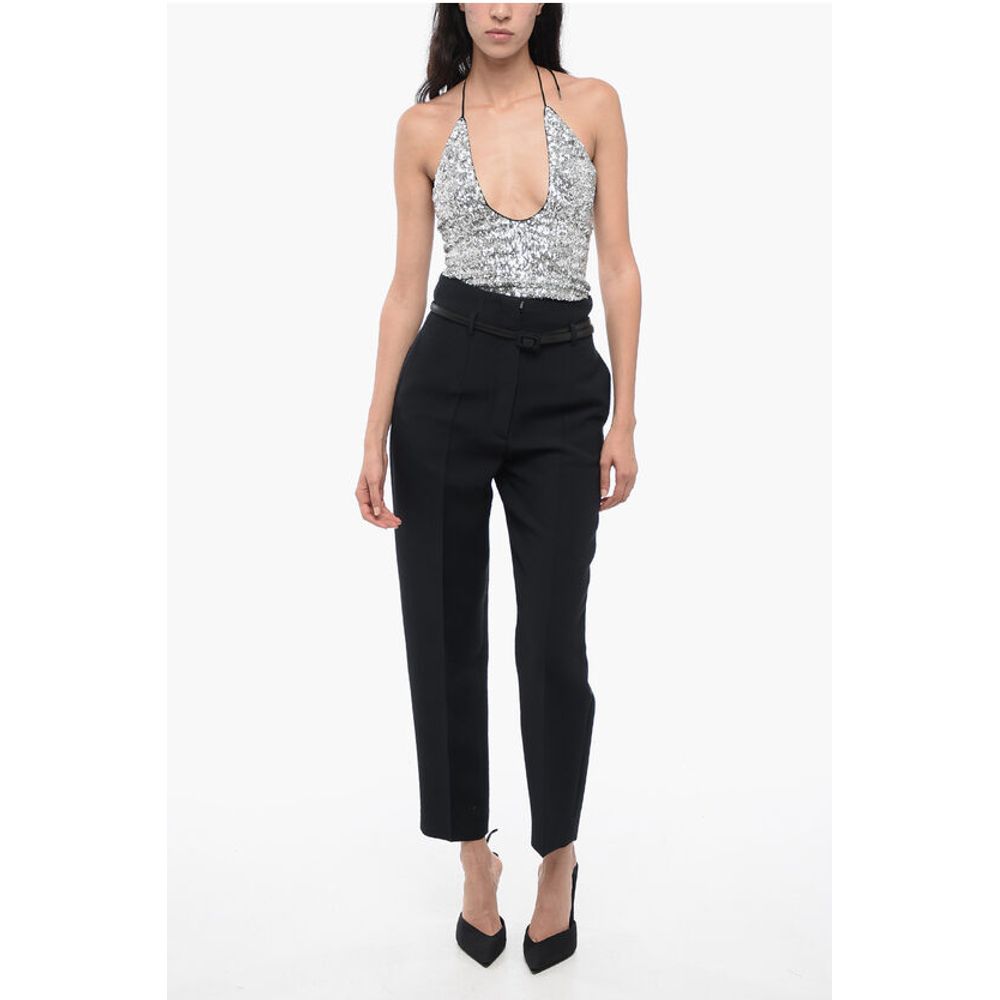 Dior Wool-blended Pleated Pants with Belt
