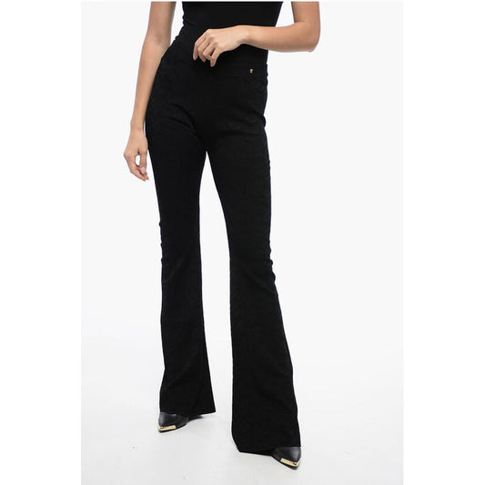 Versace Jacquard Fabric Flared Fit Pants