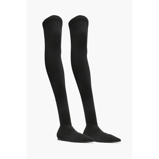 Dolce & Gabbana Pointed Toe Stretch Fabric Over-The-Knee Boots