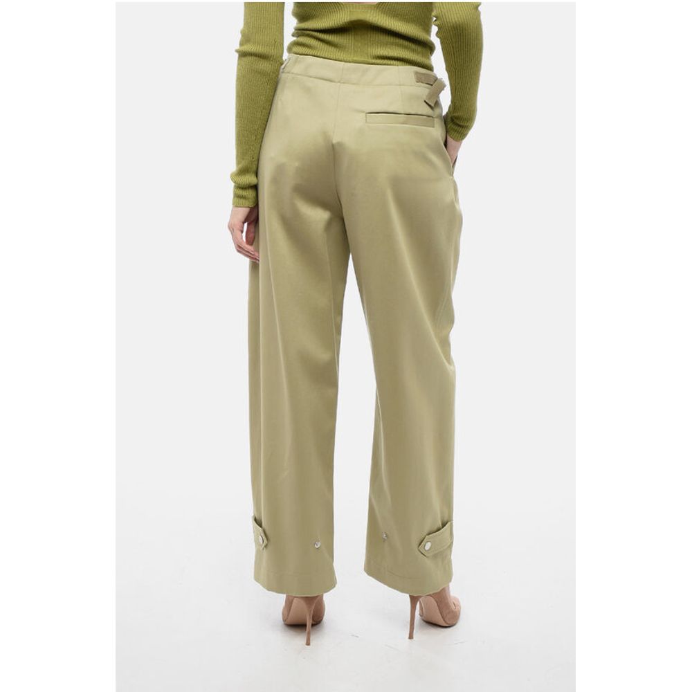 Burberry Pleated Baloon-Fit Pants with Half-Belt