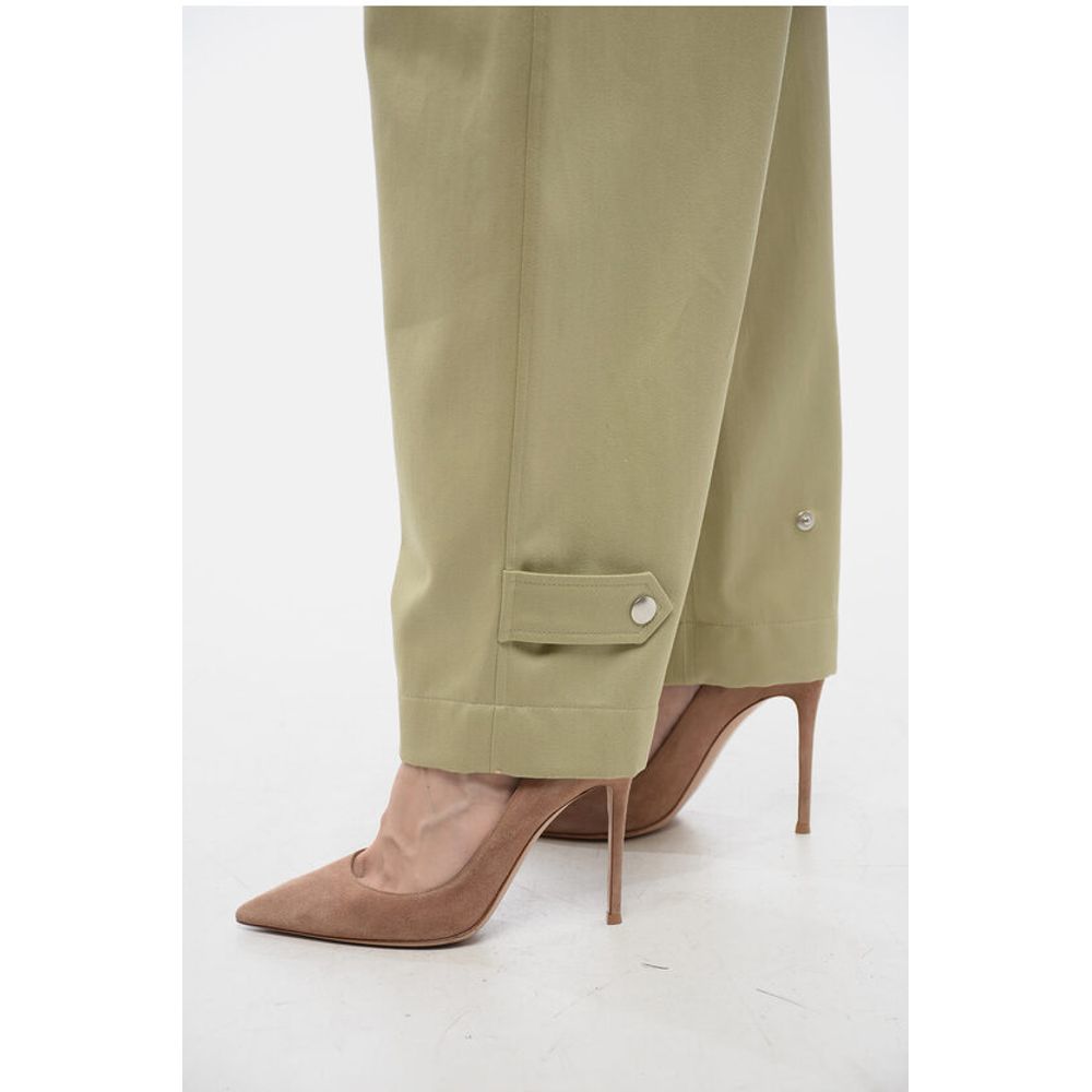 Burberry Pleated Baloon-Fit Pants with Half-Belt